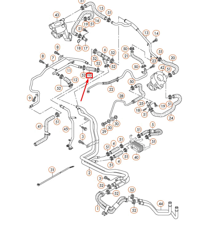NEW AUDI Q7 4L COOLANT HOSE 034121063C ORIGINAL