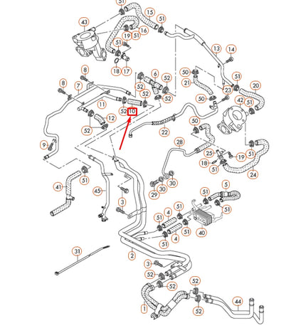 NEW AUDI Q7 4L COOLANT HOSE 034121063C ORIGINAL