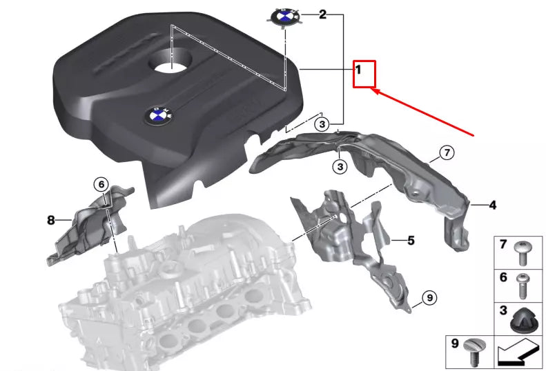 NEW BMW 6 GRAN TURISMO G32 ENGINE COVER 11128657035 ORIGINAL