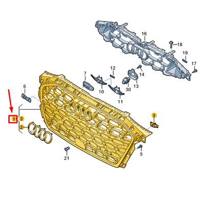 new audi a3 sportback 8y radiator grille 8y0853651bc3fz original