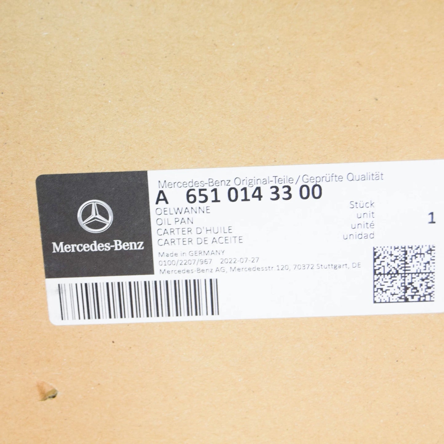 NEW MERCEDES-BENZ VITO W447 OIL PAN UPPER PART A6510143300 ORIGINAL