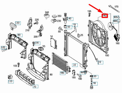 NEW MERCEDES-BENZ CLK C209 RADIATOR BLOWER A2035001093 ORIGINAL