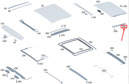 new mercedes-benz c w206 left roof guide rail a2067810400 original