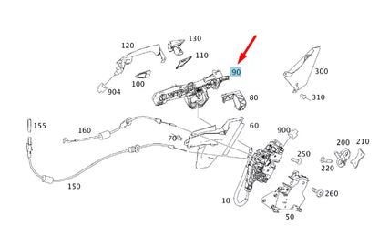 NEW MB C W204 REAR RIGHT OUTER DOOR HANDLE BEARING BRACKET A2047602434 ORIGINAL