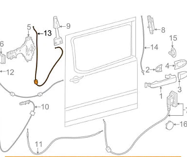 NEW MERCEDES BENZ SPRINTER 906 REAR SLIDING DOOR-CABLE A9067600100 ORIGINAL