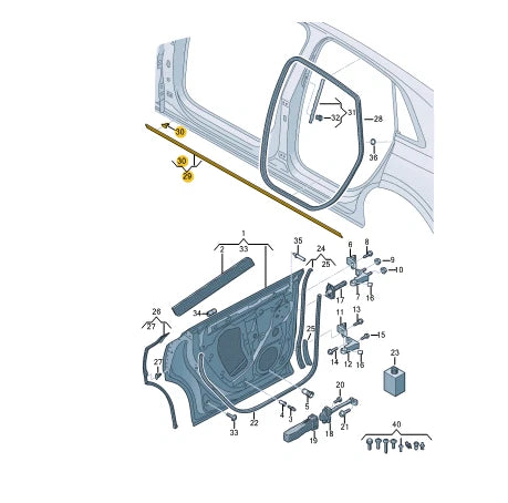 NEW AUDI Q8 4MN REAR RIGHT SEAL PANEL STRIP SEAL 4M8833178A ORIGINAL