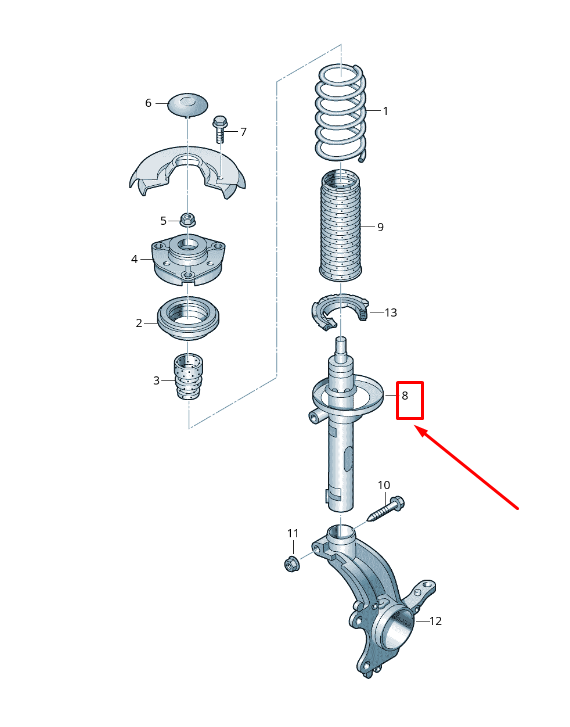 new audi a3 sportback 8v front shock absorber 5q0413031fe original