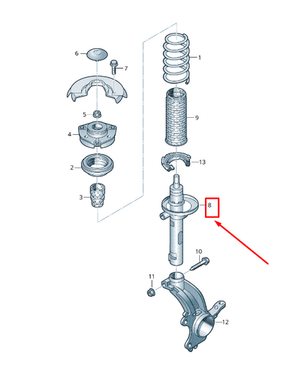 new audi a3 sportback 8v front shock absorber 5q0413031fe original
