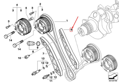 NEW BMW M5 E60 TIMING GEAR GUIDE RAIL 11317833937 7833937 ORIGINAL