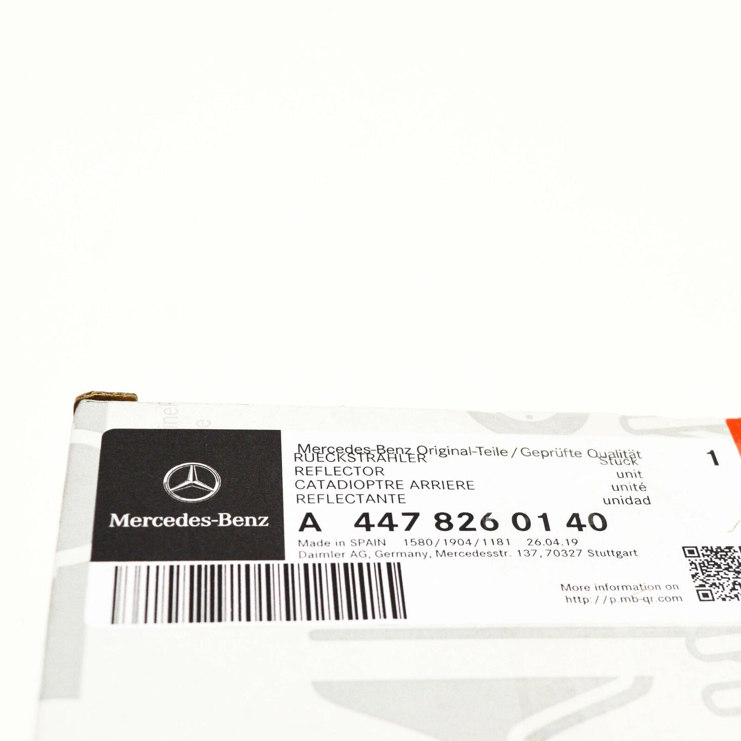 NEW MERCEDES-BENZ VITO W447 REAR BUMPER RIGHT REFLECTOR A4478260140 ORIGINAL