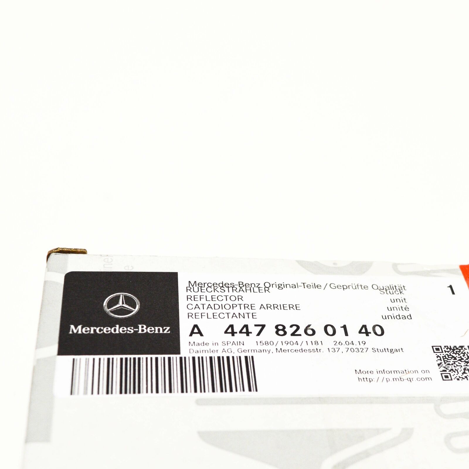 NEW MERCEDES-BENZ VITO W447 REAR BUMPER RIGHT REFLECTOR A4478260140 ORIGINAL