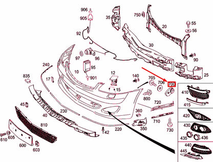 NEW MERCEDES-BENZ S W221 FRONT BUMPER LEFT GUIDE A2218800130 ORIGINAL
