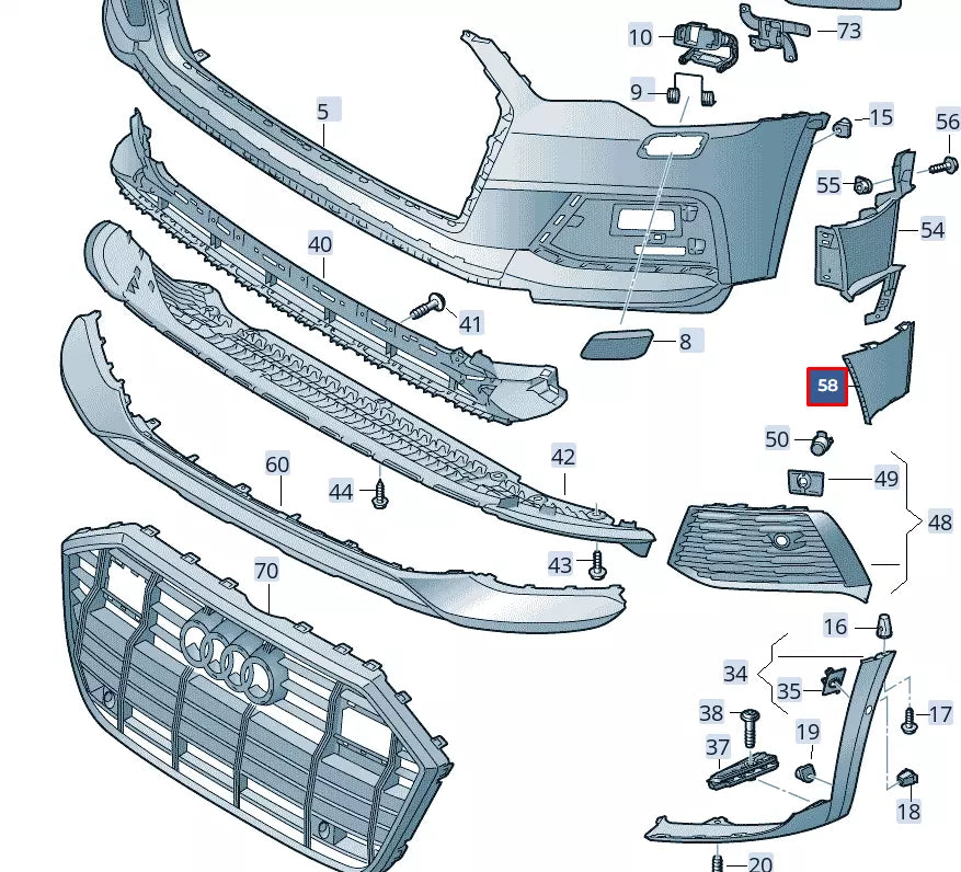 NEW AUDI A6 C8 LEFT AIR GUIDE 4K0121763H