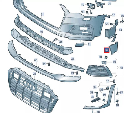 NEW AUDI A6 C8 LEFT AIR GUIDE 4K0121763H