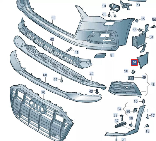 NEW AUDI A6 C8 LEFT AIR GUIDE 4K0121763H