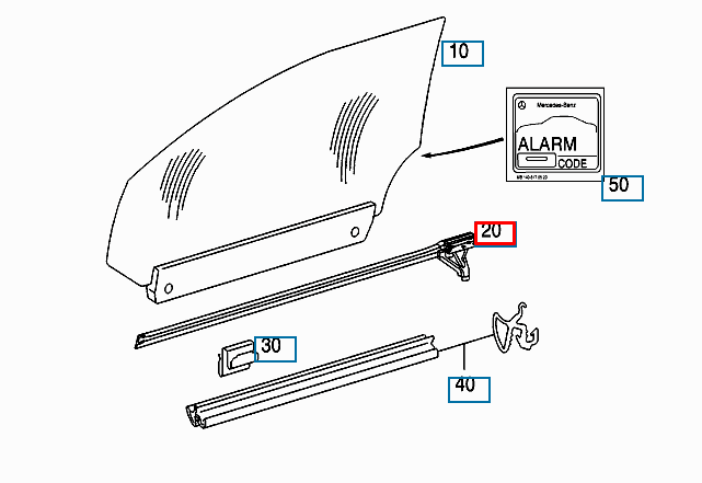 new mb s coupe c215 front right door window sealing rail a2157200424 original