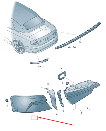new audi a5 f5 rear right taillight lamp rhd 8w6945092ab original