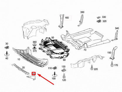 NEW MERCEDES-BENZ S W221 FRONT LEFT AIR FLOW SERRATION A2215240396 ORIGINAL