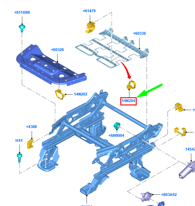 new ford grand c-max mk2 front seat base wiring clip 1558604 original