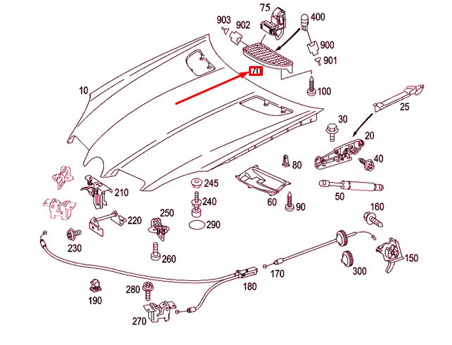NEW MB SLK R171 ENGINE HOOD LEFT PROTECTIVE GRILLE A1718800385 ORIGINAL