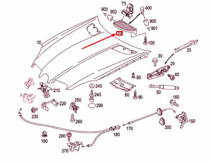 NEW MB SLK R171 ENGINE HOOD LEFT PROTECTIVE GRILLE A1718800385 ORIGINAL