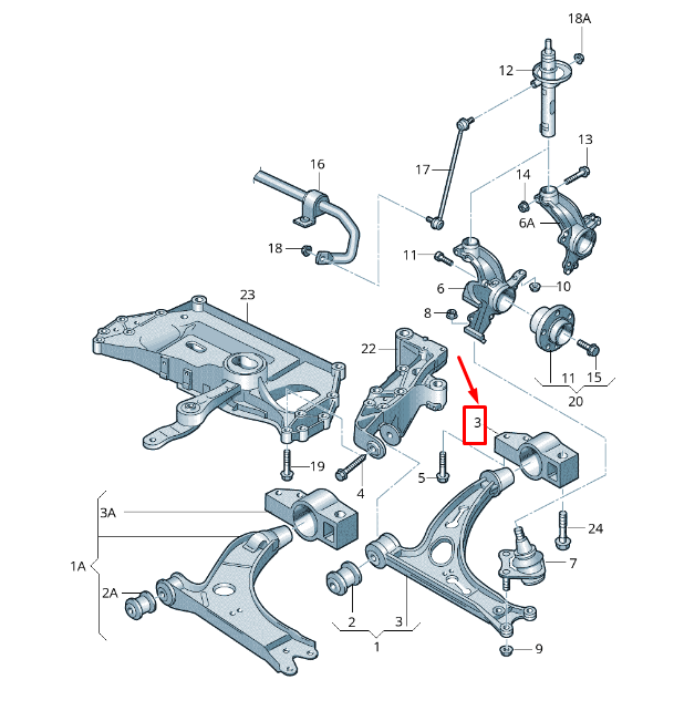 new vw caddy iii variant 2k mk3 front left wishbone bracket 2k0199231 original