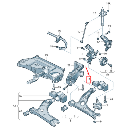new vw caddy iii variant 2k mk3 front left wishbone bracket 2k0199231 original