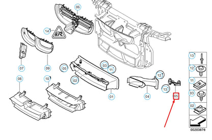 NEW BMW 1 E81 RIGHT AIR DUCT BRACKET 51647836704 7836704