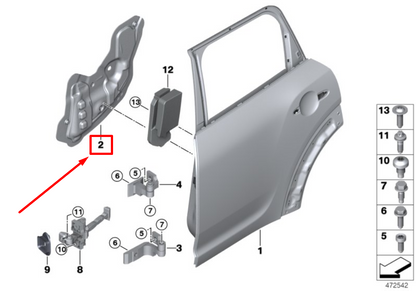 new mini f60 rear left door sound insulating 51487492041 7492041 original