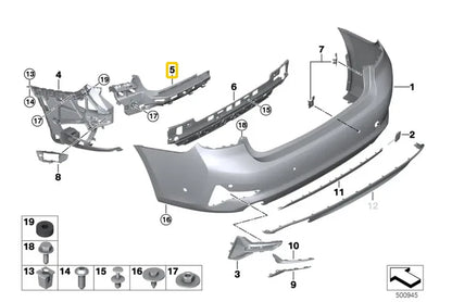NEW BMW 3 G20 REAR LEFT BUMPER BRACKET 51127469363 ORIGINAL