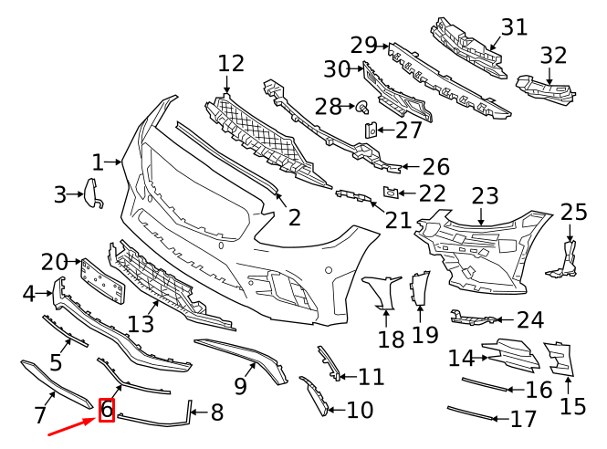 NEW MERCEDES-BENZ C W205 AMG FRONT BUMPER RIGHT SIDE MOLDING A2058856704