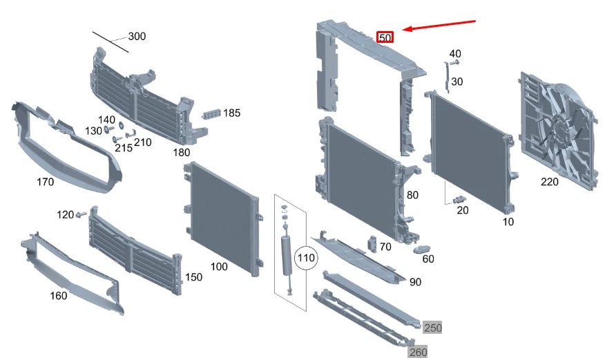 NEW MERCEDES-BENZ GLA H247 RADIATOR AIR DUCT SEGMENT A2475051100 ORIGINAL