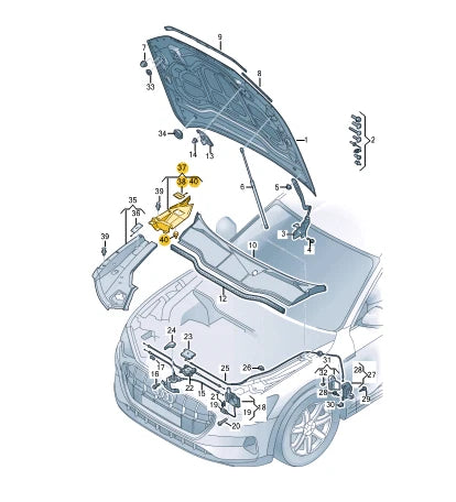 NEW AUDI E-TRON SPORTBACK GEA BONNET HOOD LEFT BUNGS COVER 4KE821941A ORIGINAL