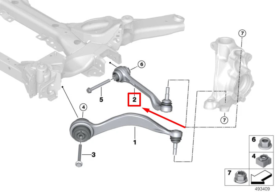 NEW BMW 3 G20 FRONT RIGHT STRAIGHT CONTROL ARM 6888856 31106888856 ORIGINAL