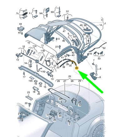 NEW AUDI TT 8J MK2 SOFT TOP REAR LEFT SEAL 8J7871419 ORIGINAL