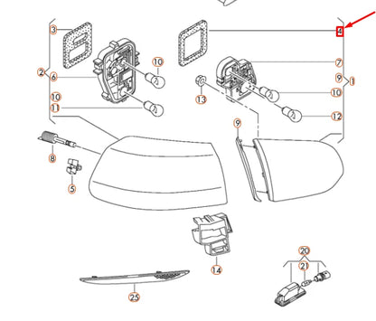 NEW VW GOLF MK6 REAR RIGHT INNER TAIL LIGHT SEAL 5K0945192A ORIGINAL