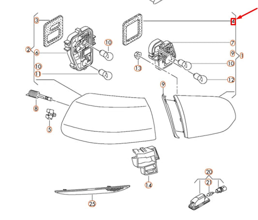 NEW VW GOLF MK6 REAR RIGHT INNER TAIL LIGHT SEAL 5K0945192A ORIGINAL