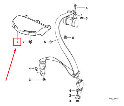 NEW BMW 3 COMPACT E36 REAR SEAT BELT COVER 51718173206 8173206 ORIGINAL