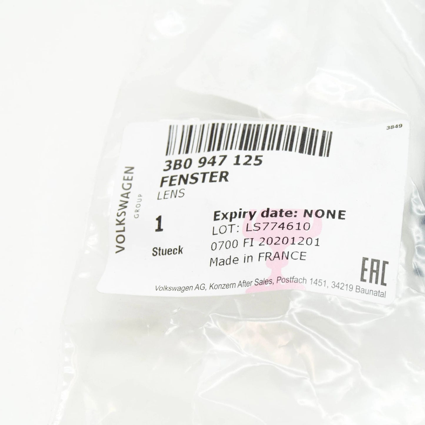 NEW VW TRANSPORTER VI T6 INTERIOR LIGHT DIFFUSOR LENS 3B0947125 ORIGINAL