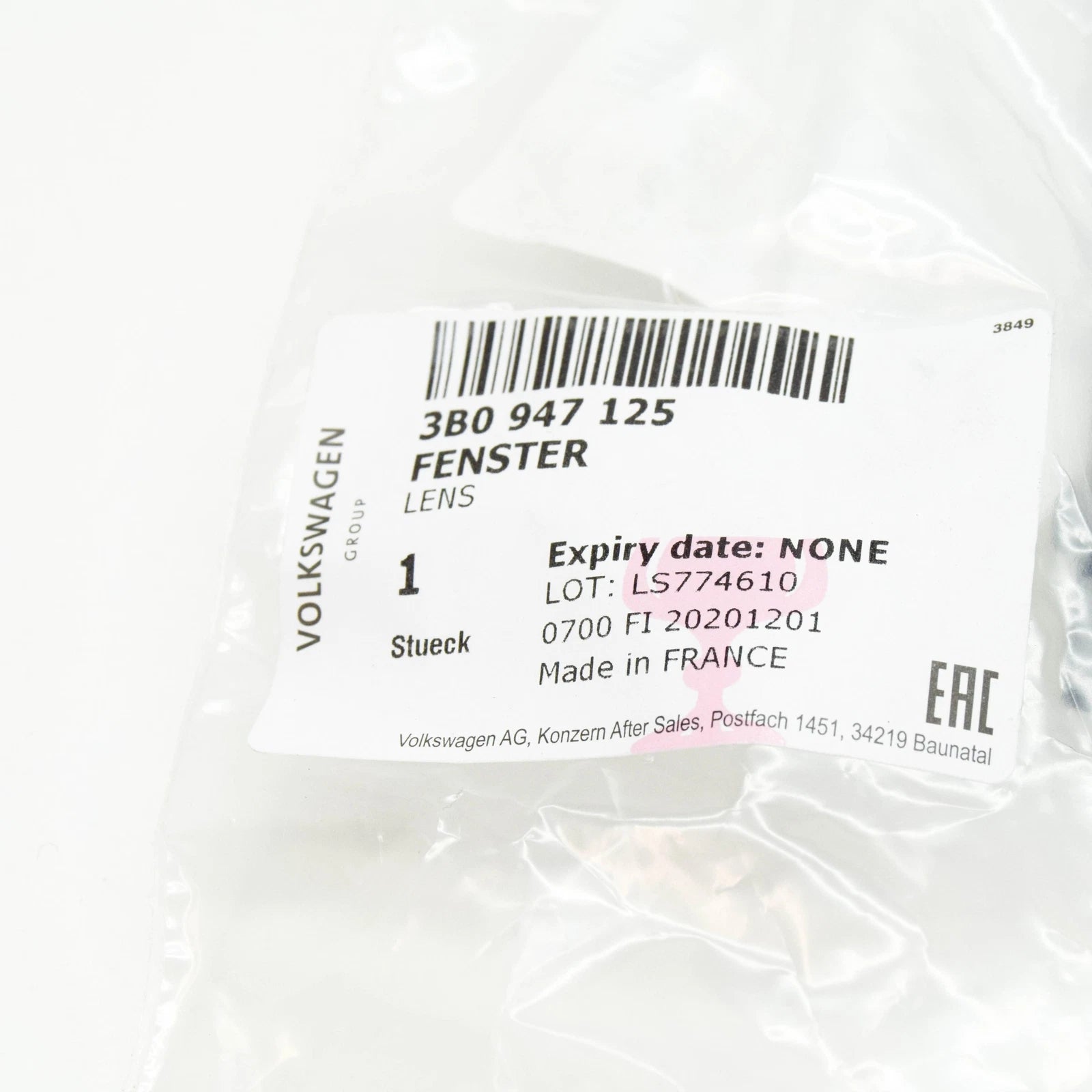 NEW VW TRANSPORTER VI T6 INTERIOR LIGHT DIFFUSOR LENS 3B0947125 ORIGINAL