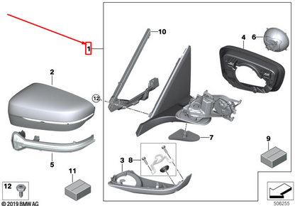 new bmw 7 g11 front left side wing mirror 51167471865 original