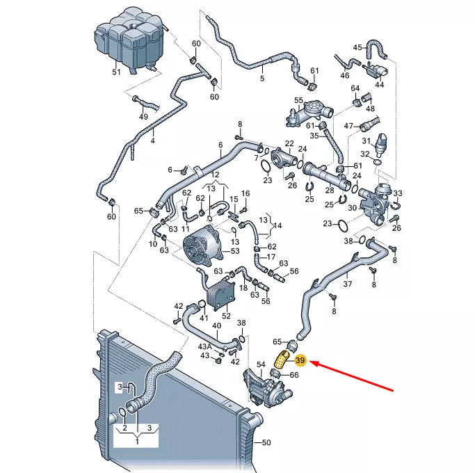 NEW VW TOUAREG 7P MK2 COOLANT FRONT LEFT HOSE 079121057T