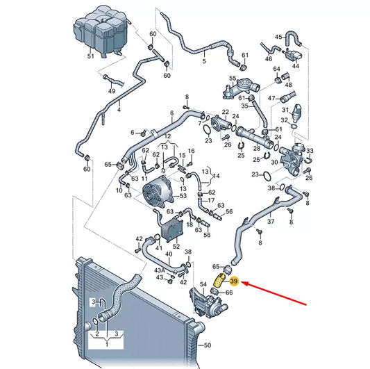 NEW VW TOUAREG 7P MK2 COOLANT FRONT LEFT HOSE 079121057T
