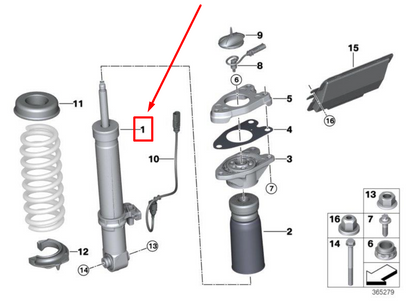 new bmw 4 coupe f32, f82 rear left shock absorber 8008629 33528008629 original