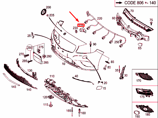 NEW MERCEDES-BENZ A-CLASS W176 FRONT PARKING SENSOR A0009050342 ORIGINAL