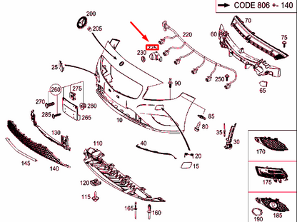 NEW MERCEDES-BENZ A-CLASS W176 FRONT PARKING SENSOR A0009050342 ORIGINAL