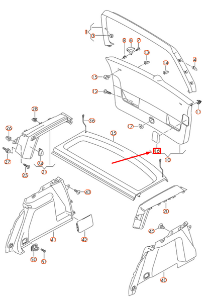 new vw golf 5k mk6 rear left lid trim inspection cover 5k686765782v original