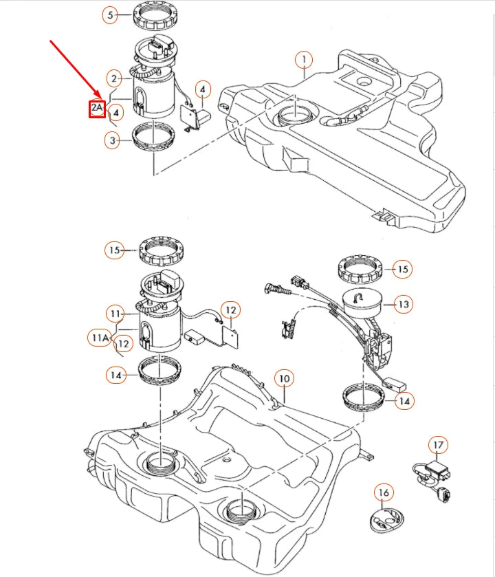 NEW AUDI A3 8P FUEL DELIVERY UNIT AND SENDER FOR FUEL GAUGE 1K0919051DB ORIGINAL