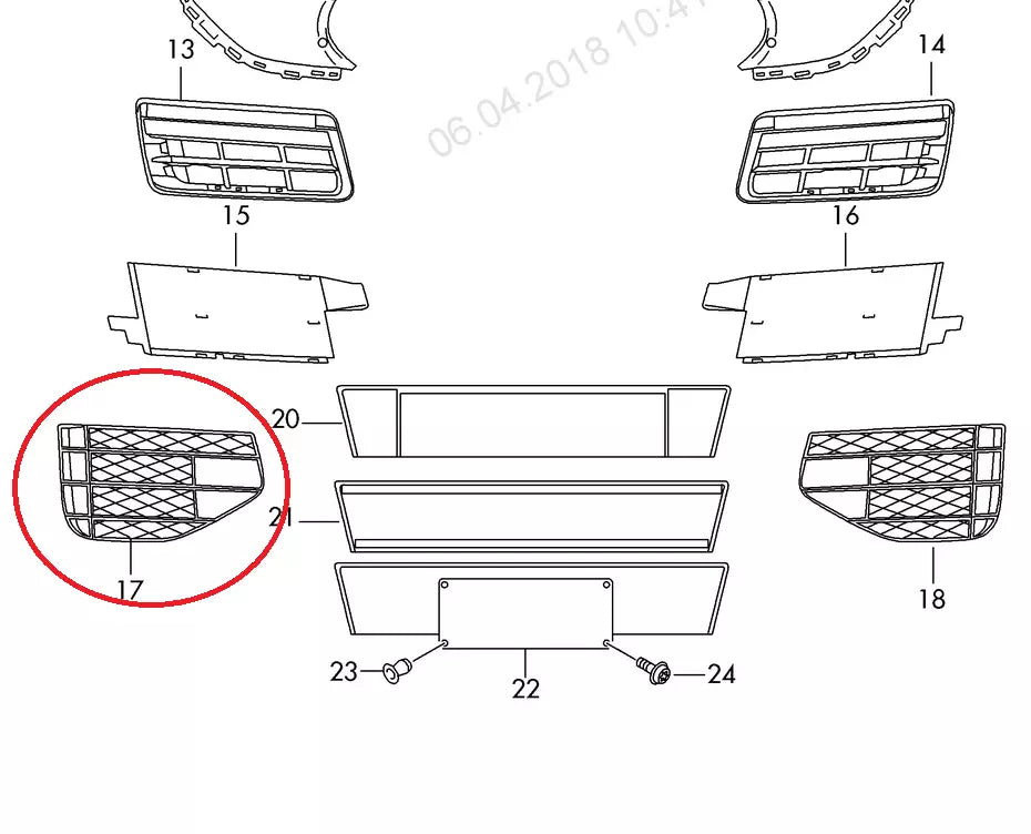 NEW AUDI Q7 4L FRONT BUMPER RIGHT GRILLE S-LINE 4L0807676BT94 4L0807676B