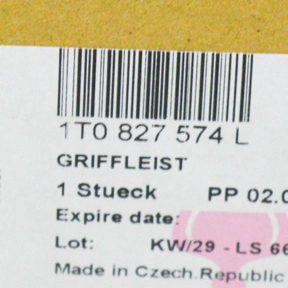 NEW VW PASSAT TOURAN MK1TAILGATE HANDLE LICENSE PLATE LIGHT 1T0827574L ORIGINAL